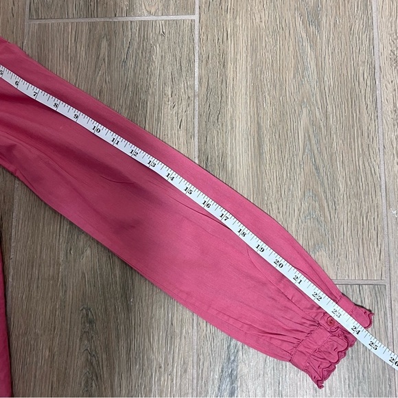 Sezane Blouse Ruffle Pink Rose Rodeo Boho Button Down Eyelet Lace Western Paris - Picture 13 of 15